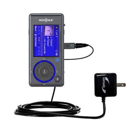 Gomadic Intelligent Compact AC Home Wall Charger suitable for the Insignia NS-2V17 - High output power with a convenient, foldable plug design - Uses