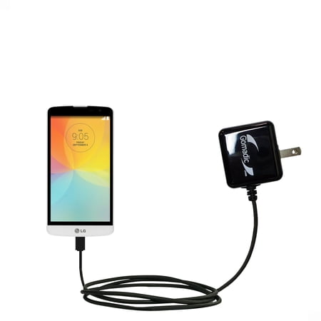 Gomadic Intelligent Compact AC Home Wall Charger suitable for the LG Bello II / Bello 2 - High output power with a convenient, foldable plug design -