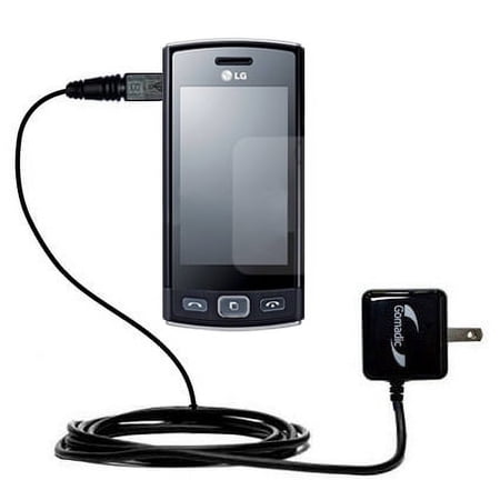 Gomadic Intelligent Compact AC Home Wall Charger suitable for the LG LG GM360 Viewty Snap - High output power with a convenient, foldable plug design