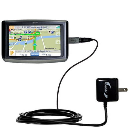 Gomadic Intelligent Compact AC Home Wall Charger suitable for the Magellan Maestro 4350 - High output power with a convenient, foldable plug design -