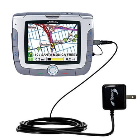 Gomadic Intelligent Compact AC Home Wall Charger suitable for the Magellan Roadmate 6000T - High output power with a convenient, foldable plug design