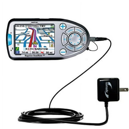 Gomadic Intelligent Compact AC Home Wall Charger suitable for the Magellan Roadmate 800 - High output power with a convenient, foldable plug design -