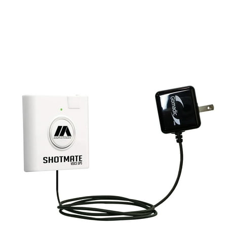 Gomadic Intelligent Compact AC Home Wall Charger suitable for the Matrix SHOTMATE Voice - High output power with a convenient, foldable plug design -