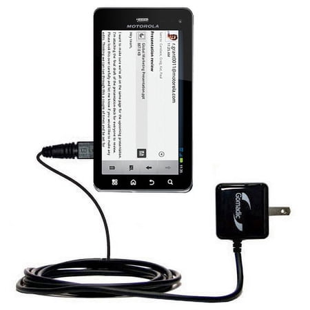Gomadic Intelligent Compact AC Home Wall Charger suitable for the Motorola DROID 3 - High output power with a convenient, foldable plug design - Uses
