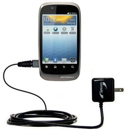 Gomadic Intelligent Compact AC Home Wall Charger suitable for the Motorola Fire XT - High output power with a convenient, foldable plug design - Uses