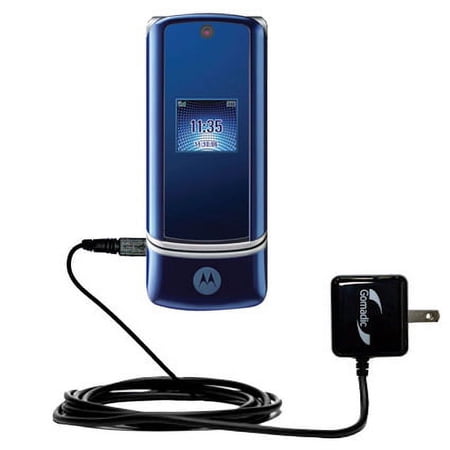 Gomadic Intelligent Compact AC Home Wall Charger suitable for the Motorola KRZR K1 - High output power with a convenient, foldable plug design - Uses