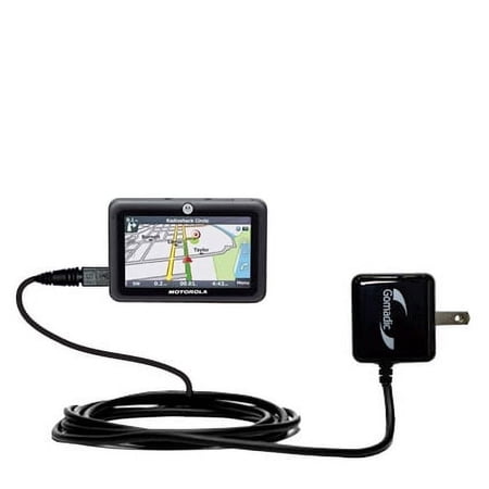 Gomadic Intelligent Compact AC Home Wall Charger suitable for the Motorola MOTONAV TN20 - High output power with a convenient, foldable plug design -