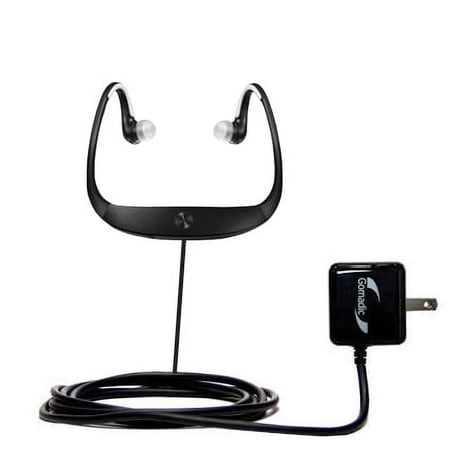 Gomadic Intelligent Compact AC Home Wall Charger suitable for the Motorola SD10-HD - High output power with a convenient, foldable plug design - Uses