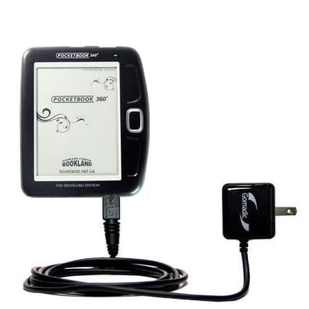 Gomadic Intelligent Compact AC Home Wall Charger suitable for the Netronix Pocketbook 360 - High output power with a convenient, foldable plug design
