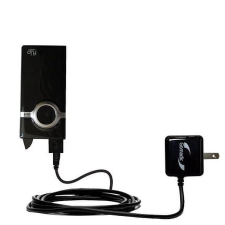 Gomadic Intelligent Compact AC Home Wall Charger suitable for the Pure Digital Flip Video MinoHD - High output power with a convenient, foldable plug