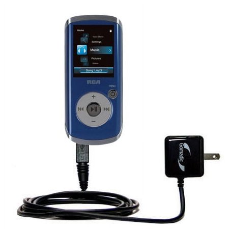 Gomadic Intelligent Compact AC Home Wall Charger suitable for the RCA M4204 OPAL Digital Media Player - High output power with a convenient, foldable