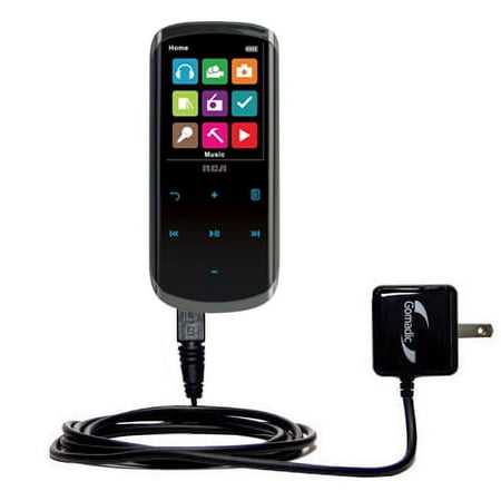 Gomadic Intelligent Compact AC Home Wall Charger suitable for the RCA M4608 Lyra Digital Media Player - High output power with a convenient, foldable