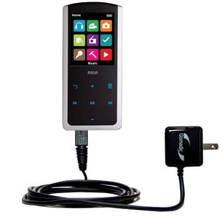 Gomadic Intelligent Compact AC Home Wall Charger suitable for the RCA M4808 Lyra Digital Media Player - High output power with a convenient, foldable