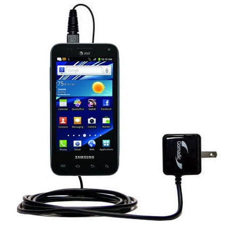 Gomadic Intelligent Compact AC Home Wall Charger suitable for the Samsung Captivate Glide - High output power with a convenient, foldable plug design