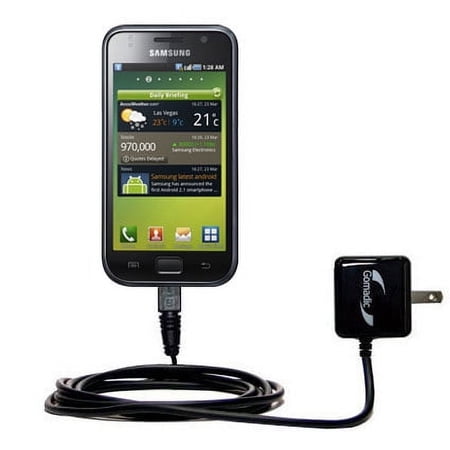 Gomadic Intelligent Compact AC Home Wall Charger suitable for the Samsung GT-I9003 - High output power with a convenient, foldable plug design - Uses
