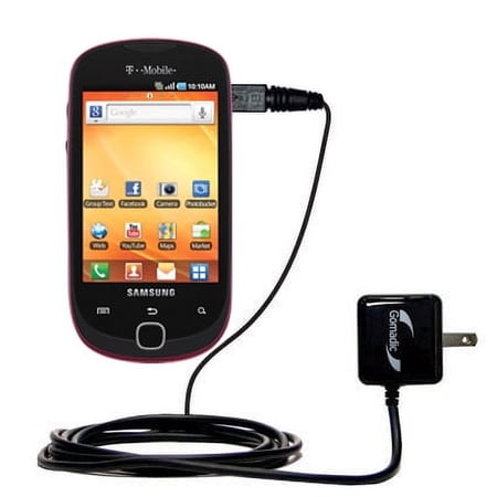 Gomadic Intelligent Compact AC Home Wall Charger suitable for the Samsung Gravity SMART - High output power with a convenient, foldable plug design -
