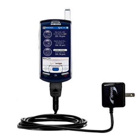 Gomadic Intelligent Compact AC Home Wall Charger suitable for the Samsung SCH-i830 - High output power with a convenient, foldable plug design - Uses
