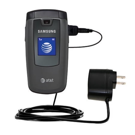 Gomadic Intelligent Compact AC Home Wall Charger suitable for the Samsung SGH-A437 - High output power with a convenient, foldable plug design - Uses