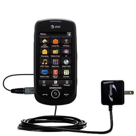 Gomadic Intelligent Compact AC Home Wall Charger suitable for the Samsung SGH-A817 - High output power with a convenient, foldable plug design - Uses