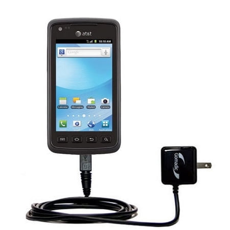 Gomadic Intelligent Compact AC Home Wall Charger suitable for the Samsung SGH-I847 - High output power with a convenient, foldable plug design - Uses