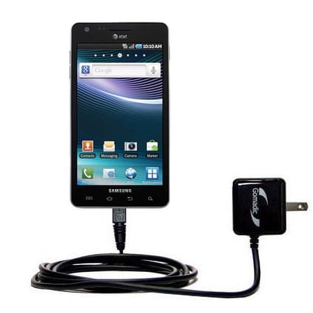 Gomadic Intelligent Compact AC Home Wall Charger suitable for the Samsung SGH-I997 - High output power with a convenient, foldable plug design - Uses