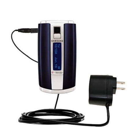 Gomadic Intelligent Compact AC Home Wall Charger suitable for the Samsung SGH-T639 - High output power with a convenient, foldable plug design - Uses