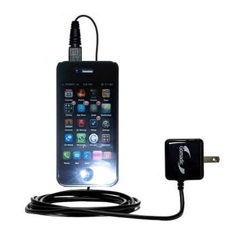Gomadic Intelligent Compact AC Home Wall Charger suitable for the Samsung SGH-i916 - High output power with a convenient, foldable plug design - Uses