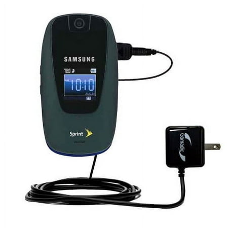 Gomadic Intelligent Compact AC Home Wall Charger suitable for the Samsung SPH-M510 - High output power with a convenient, foldable plug design - Uses