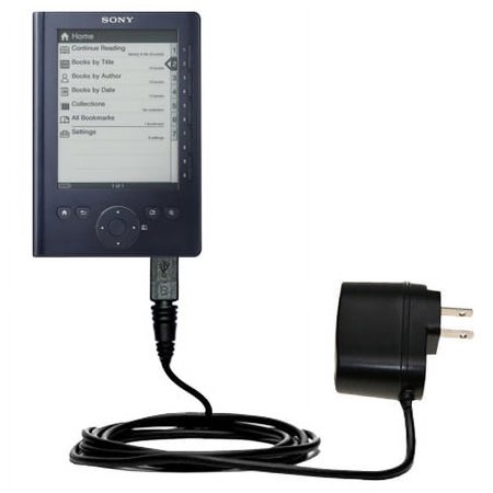 Gomadic Intelligent Compact AC Home Wall Charger suitable for the Sony PRS-300 Reader Pocket Edition - High output power with a convenient, foldable
