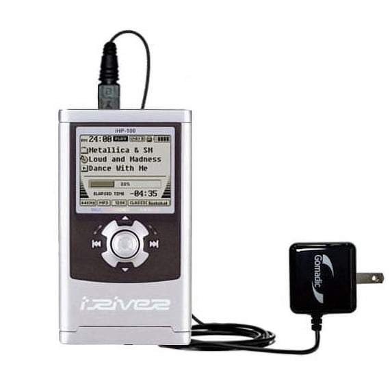 Gomadic Intelligent Compact AC Home Wall Charger suitable for the iRiver H110 H120 H140 - High output power with a convenient, foldable plug design -