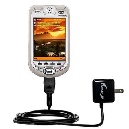 Gomadic Intelligent Compact AC Home Wall Charger suitable for the i-Mate PDA2k - High output power with a convenient, foldable plug design - Uses TipE