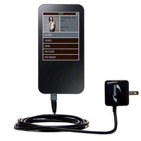 Gomadic Intelligent Compact AC Home Wall Charger suitable for the iRiver B30 - High output power with a convenient, foldable plug design - Uses TipExc