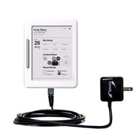 Gomadic Intelligent Compact AC Home Wall Charger suitable for the iRiver Cover Story - High output power with a convenient, foldable plug design - Use