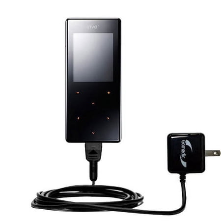 Gomadic Intelligent Compact AC Home Wall Charger suitable for the iRiver T6 - High output power with a convenient, foldable plug design - Uses TipExch