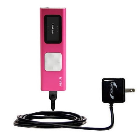 Gomadic Intelligent Compact AC Home Wall Charger suitable for the iRiver T9 - High output power with a convenient, foldable plug design - Uses TipExch