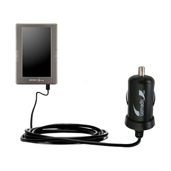 Gomadic Intelligent Compact Car / Auto DC Charger suitable for the Archos 70c eReader - 2A / 10W power at half the size. Uses Gomadic TipExchange Tech