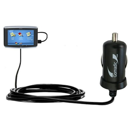 Gomadic Intelligent Compact Car / Auto DC Charger suitable for the Magellan Maestro 5310 - 2A / 10W power at half the size. Uses Gomadic TipExchange T