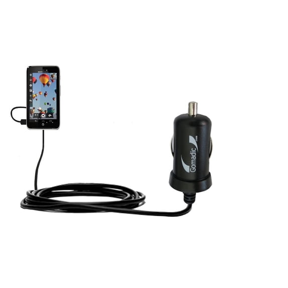 Gomadic Intelligent Compact Car / Auto DC Charger suitable for the Motorola ATRIX HD - 2A / 10W power at half the size. Uses Gomadic TipExchange Techn