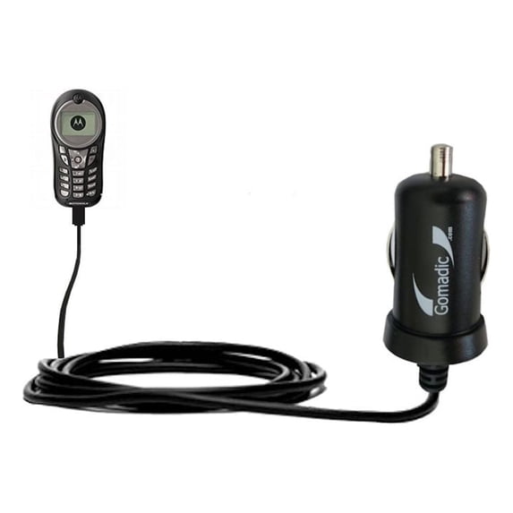 Gomadic Intelligent Compact Car / Auto DC Charger suitable for the Motorola C115 - 2A / 10W power at half the size. Uses Gomadic TipExchange Technolog
