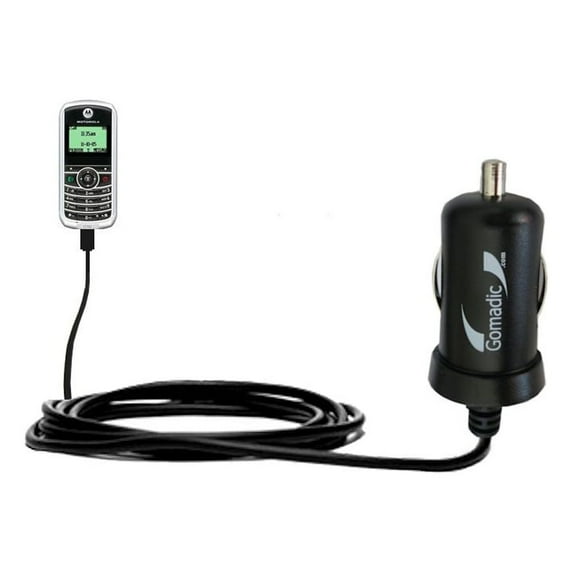 Gomadic Intelligent Compact Car / Auto DC Charger suitable for the Motorola C118 - 2A / 10W power at half the size. Uses Gomadic TipExchange Technolog