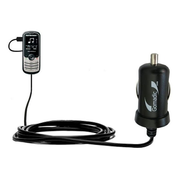 Gomadic Intelligent Compact Car / Auto DC Charger suitable for the Motorola WX260 - 2A / 10W power at half the size. Uses Gomadic TipExchange Technol