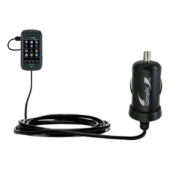 Gomadic Intelligent Compact Car / Auto DC Charger suitable for the Pantech Crux - 2A / 10W power at half the size. Uses Gomadic TipExchange Technology