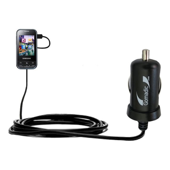 Gomadic Intelligent Compact Car / Auto DC Charger suitable for the Samsung C3500 - 2A / 10W power at half the size. Uses Gomadic TipExchange Technolog
