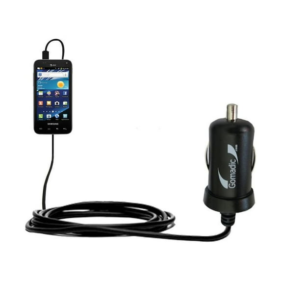 Gomadic Intelligent Compact Car / Auto DC Charger suitable for the Samsung Captivate Glide - 2A / 10W power at half the size. Uses Gomadic TipExchange
