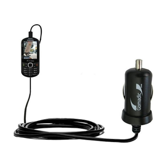 Gomadic Intelligent Compact Car / Auto DC Charger suitable for the Samsung Messager III - 2A / 10W power at half the size. Uses Gomadic TipExchange Te