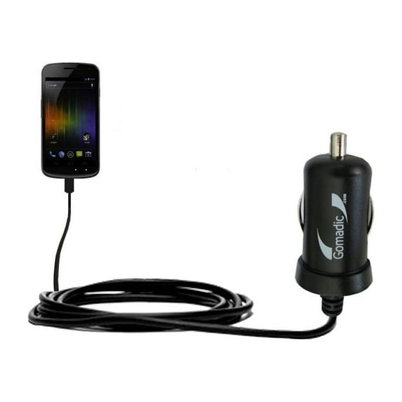 Gomadic Intelligent Compact Car / Auto DC Charger suitable for the Samsung Nexus Prime - 2A / 10W power at half the size. Uses Gomadic TipExchange Tec