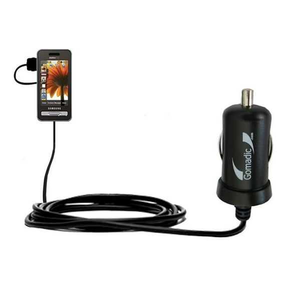 Gomadic Intelligent Compact Car / Auto DC Charger suitable for the Samsung SCH-R810 - 2A / 10W power at half the size. Uses Gomadic TipExchange Techno