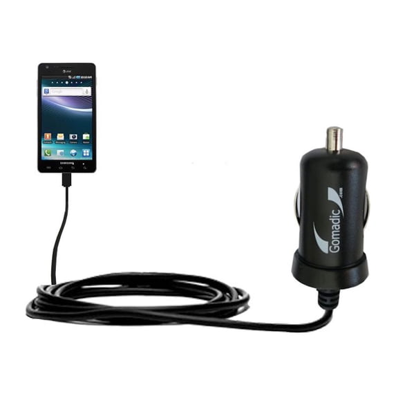 Gomadic Intelligent Compact Car / Auto DC Charger suitable for the Samsung SGH-I997 - 2A / 10W power at half the size. Uses Gomadic TipExchange Techno
