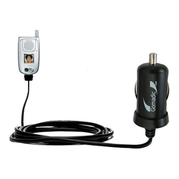 Gomadic Intelligent Compact Car / Auto DC Charger suitable for the Sanyo PM-8200 / PM 8200 - 2A / 10W power at half the size. Uses Gomadic TipExchange