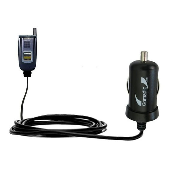 Gomadic Intelligent Compact Car / Auto DC Charger suitable for the Sanyo SCP-5500 / SCP 5500 - 2A / 10W power at half the size. Uses Gomadic TipExchan